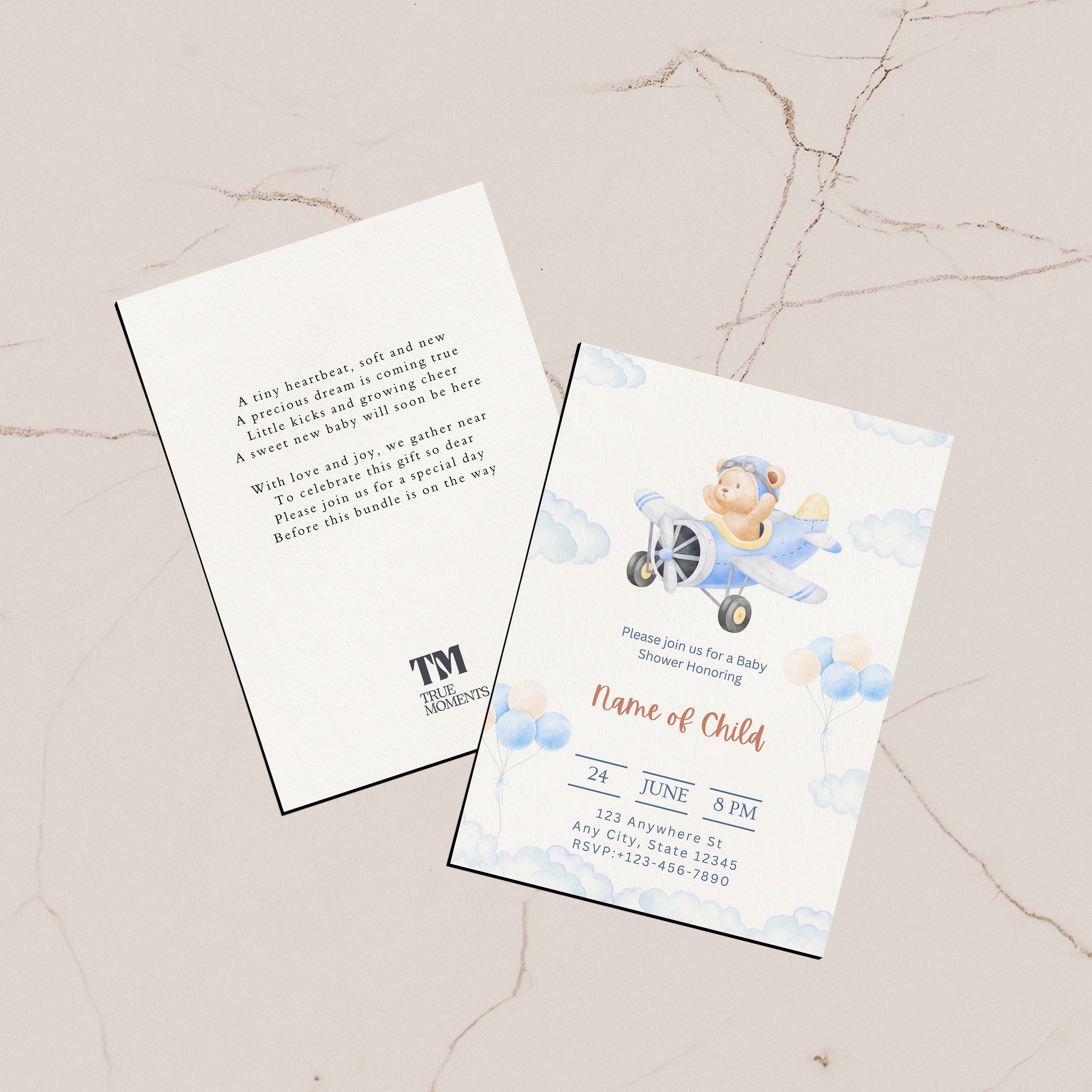 Teddy Bear Airplane card
