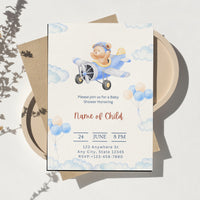 Teddy Bear Airplane card