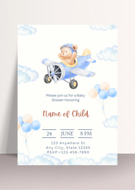 Teddy Bear Airplane card